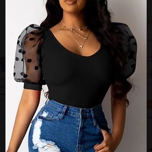 Puff Shoulder Blouse